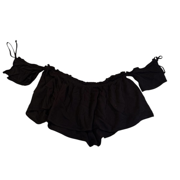 Black tie sleeve crop top - Picture 5 of 8